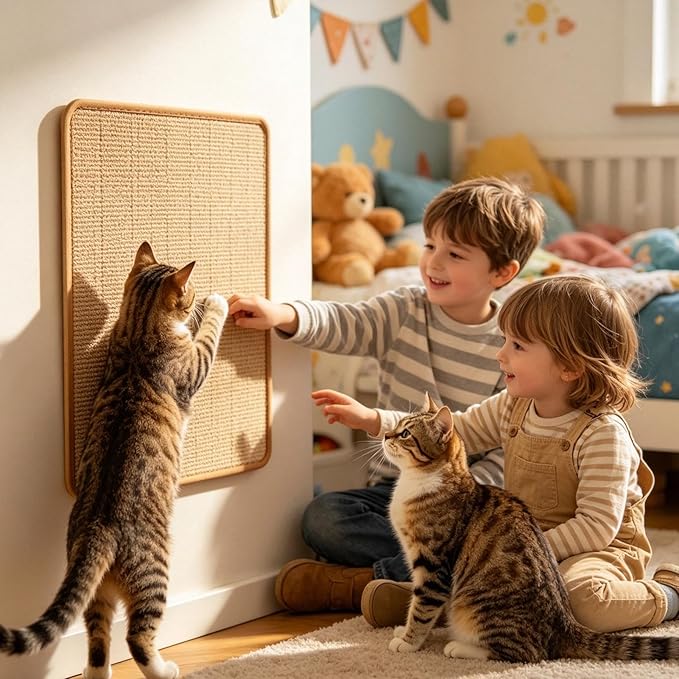 Cat Scratching Pad | Sticky Furniture Protector Scratching Mat,Sisal Cat Scratcher Pad - for Apartment, Farmhouse, Living Room, Bedroom, Balcony, Sofa, Bed, Floor