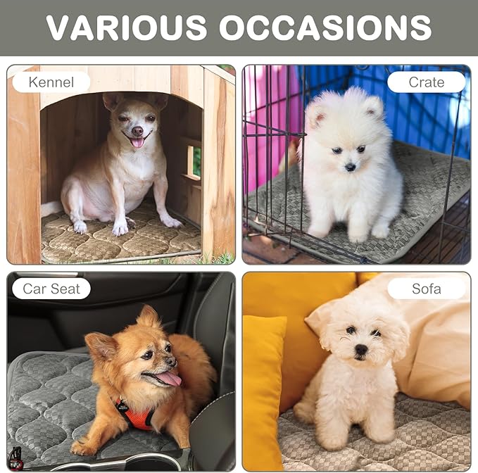 Tujoe 4 Pack Self Warming Cat Mat Self Heating Cat Pad Warm Thermal Pet Bed Washable Dog Crate Pad Body Heat Dog Bed Mat Blanket Non Slip Bottom for Outdoor Indoor Pets
