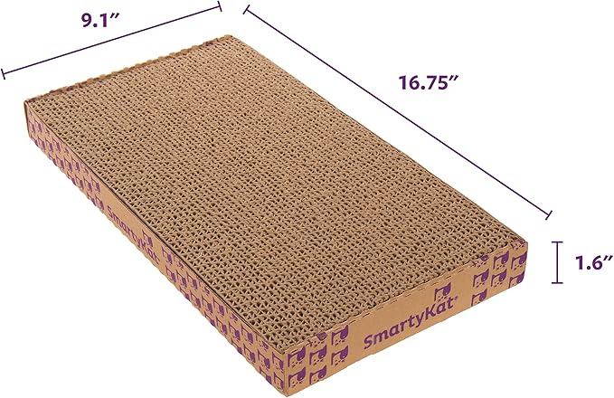 SmartyKat Super Scratcher+ Double Wide with Catnip Infusion Technology Corrugate Cat Scratch Pad, Reversible