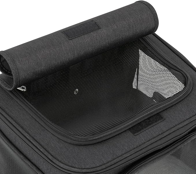 Double-Compartment Pet Carrier Backpack with Wheels for Small Cats and Dogs, Cat Rolling Carrier for 2 Cats, Perfect for Traveling/Taking a Walk/Trips to The Vet,for Up to 22 LBS (Black)