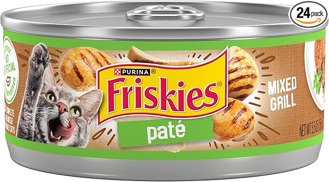 Purina Friskies Wet Cat Food, Pate Mixed Grill - (Pack of 24) 5.5 oz. Cans