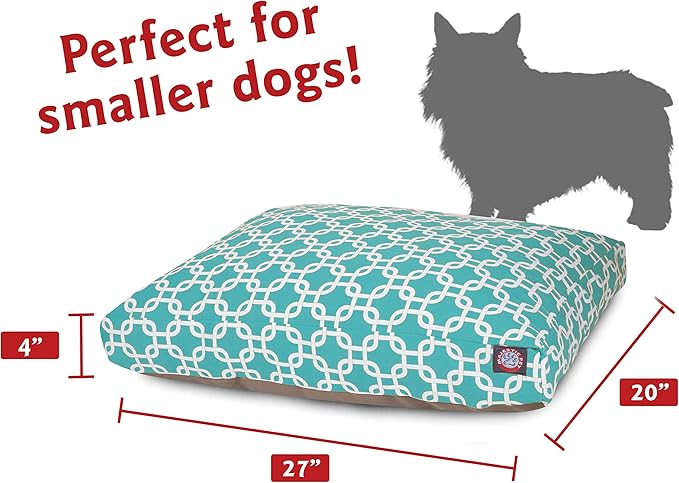 Majestic Pet Links Rectangle Dog Bed, Small, Teal