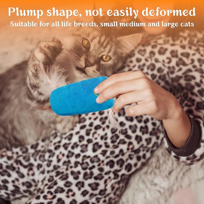 Seyezo Cat Toys for Indoor Cats, 5Ps Cats Fetch Toys, Fluffy Toys for Playing, Interactive Kitten Toys, Kitty Chew Teething Toys, Cat Chew Toy for Kittens (Multi Color, 5 Pack)