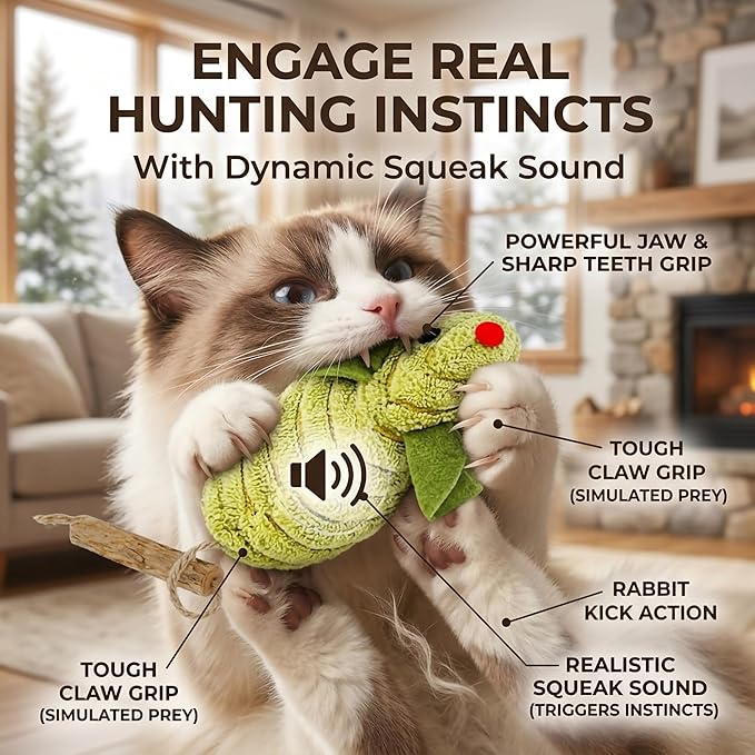 3Pcs Cat Toys Squeak Mice Catnip Toys for Indoor Cat Dental Chirping Mouse Plush Kitten Stuffed Toy Cleaning Teeth Matatabi Bite Interactive Cat Gifts Kitty Toy