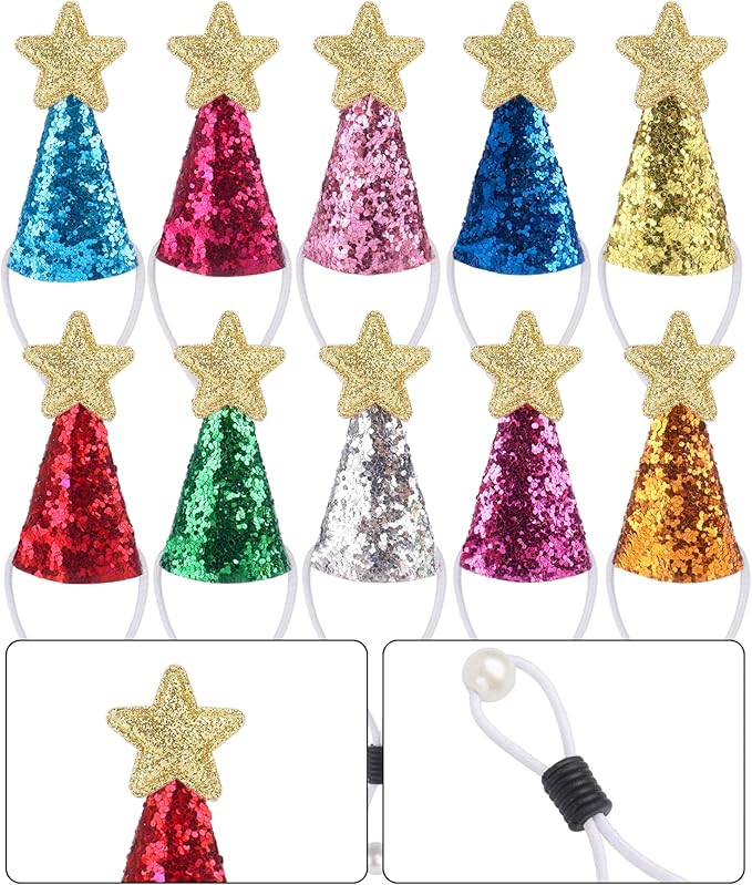 10pcs Mini Party Hats for Stuffed Animals Dog Cat Birthday Party Hat Rabbit Dinosaur Toy Animals Hat Pet Grooming Costume Accessories