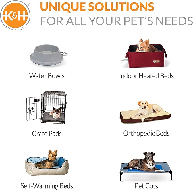 K&H Pet Products Bolster Couch Pet Bed Large Blue/Gray 28" x 40"