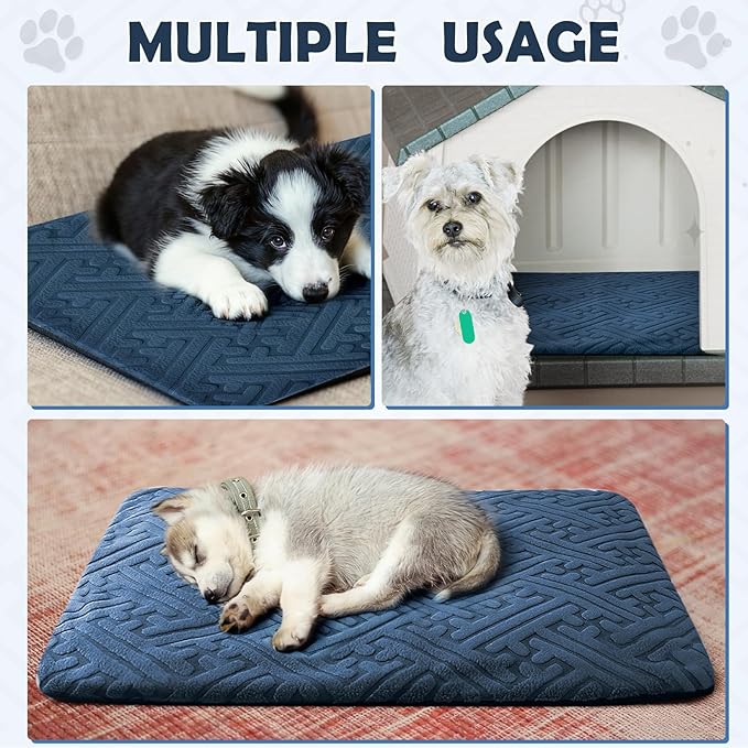 2 Pcs Winter Self Warming Cat Bed, Self Heating Cat Dog Pad 20 x 16 Inch Outdoor Warm Thermal Mat Pad with Removable Cover Non-slip Bottom Washable Reflects Body Heat for Indoor Small Dog(Blue)