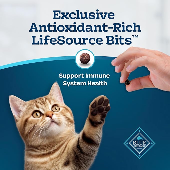 Blue Buffalo Tastefuls Kitten Food With DHA Dry Cat Food Made in the USA with Natural Ingredients, Chicken Recipe, 3-lb. Resealable Bag