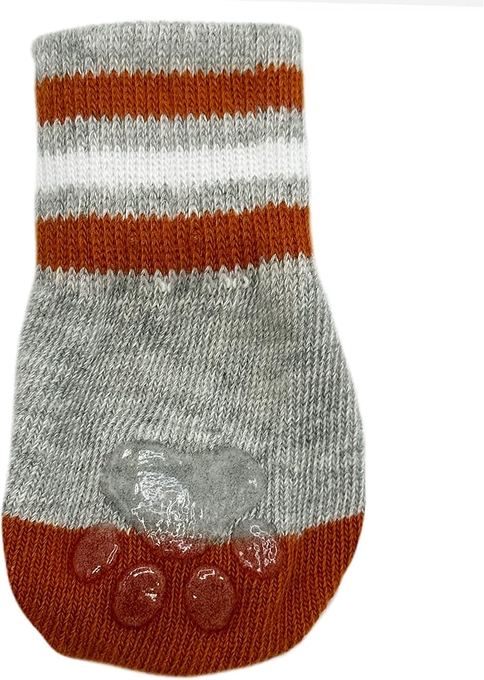 NCAA Texas Longhorns Anti Slip Dog Socks with Elastic Ribbed Top, Size X-Small/Small. Indoor/Outdoor Socks, Best Dog Paw Protector, 2 Pairs of Pet Socks with Your Favorite Collegiate Sports Team
