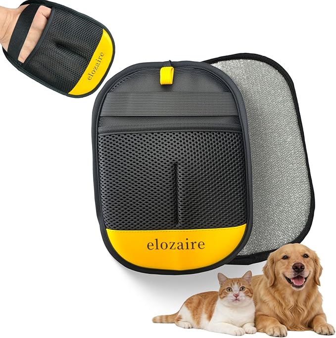 Pet Hair Remover Glove for Carpet, Reusable Dog & Cat Hair Removal Tool for Couch, Furniture, Rug, Car Seat & Clothing, Electrostatic Lint Cleaner with Large Cleaning Surface