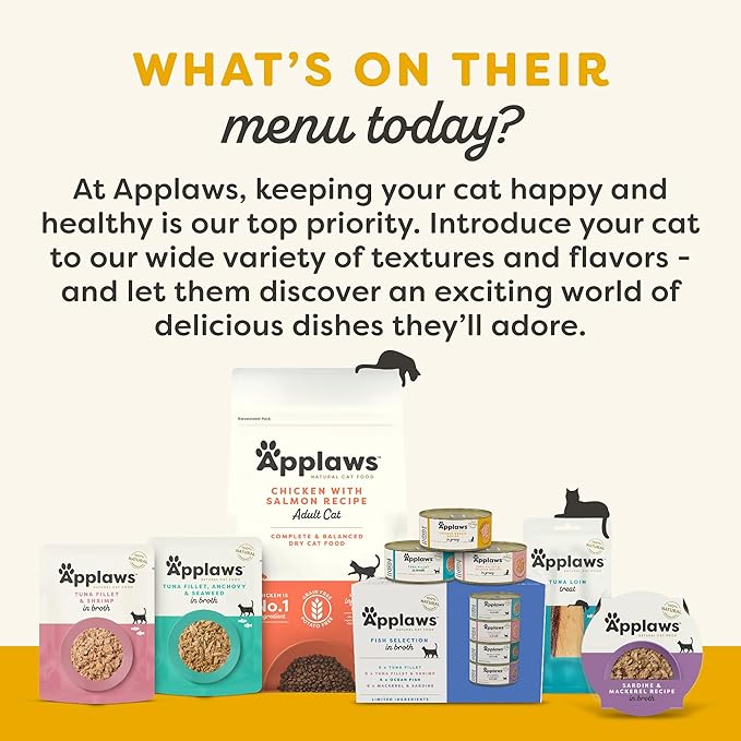 Applaws Natural Wet Canned Cat Food, Limited and Natural Ingredients, High Protein with No Artificial Additives, Chicken Breast & Liver in Broth (24 x 2.47oz Cans)