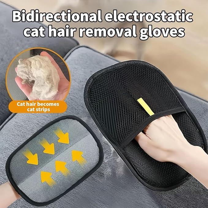pet Hair Removal Gloves,electrostatic pet Hair Remover Glove,The Magic Brush pet Hair Remover Washable Reusable Cat & Dog Hair Remover for Couch, Furniture, Carpet,Clothing,Car Seats（1PCS）