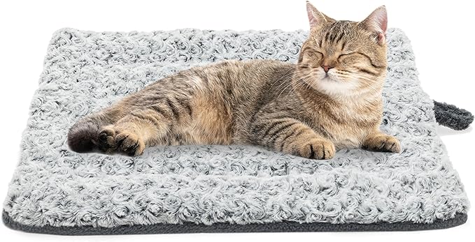 Self Warming Cat Bed for Indoor Cats & Small Dogs, Cozy Thick Mat, Self Heating Pad for Cold Weather, Washable Fluffy Calming Cushion for Sleeping, Relaxing, Playing