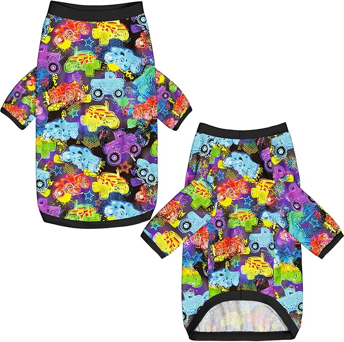 Dog T Shirts with Monster Truck Pattern Printed Pet Shirt Softable Pajamas for Large Dogs,Truck 3XL