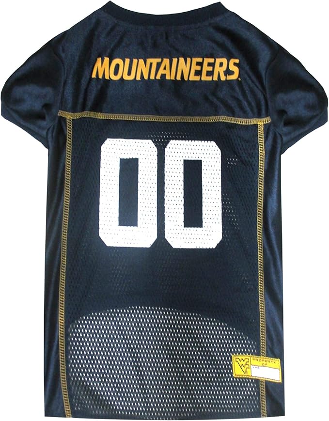 Pets First NCAA College West Virginia Mountaineers Mesh Jersey for DOGS & CATS, Medium. Licensed Dog Jersey with your Favorite Football/Basketball College Team