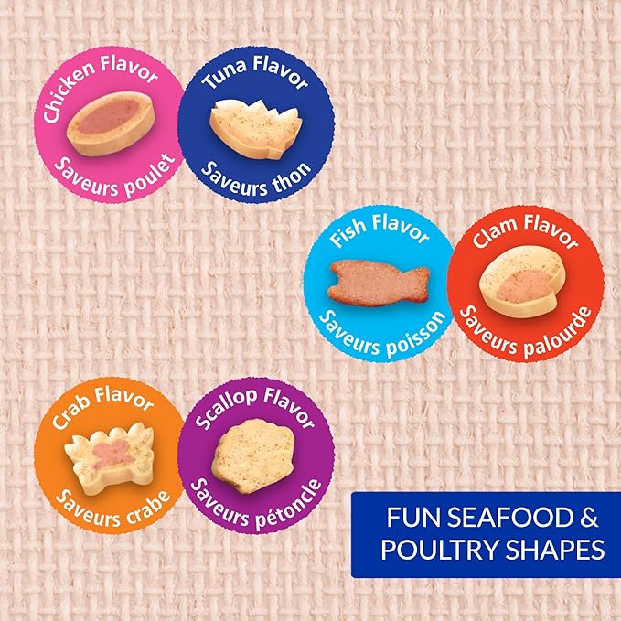 INABA Juicy Bites, Moist & Chewy Cat Treats with Vitamin E and Green Tea Extract, 0.4 Ounces per Pouch, 18 Pouches (3 per Bag), Scallop and Crab