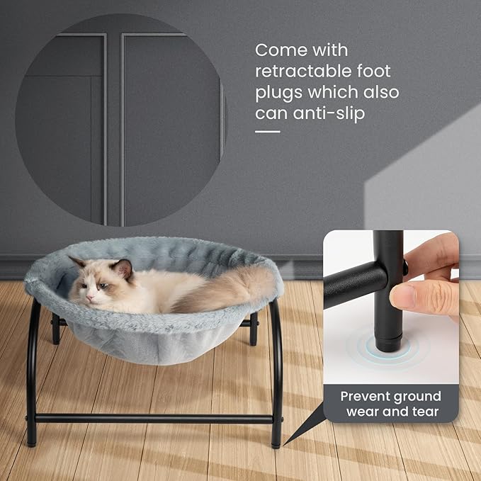 JUNSPOW Cat Bed Dog Bed Pet Hammock Bed Kitty Sleeping Cat Supplies Pet Supplies Whole Wash Stable, Detachable, Breathable, Easy Assembly Indoors Outdoors, 16.9 in x 16.9 in x 9.5 in