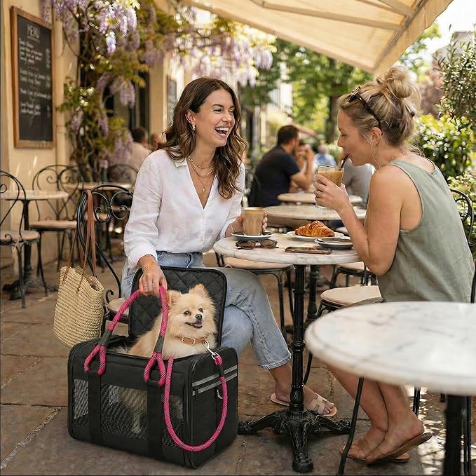 Soft-Sided Dog & Cat Carrier | for Car Rides, Vet Visits, Errands & Daily Outings | Fits Small Dogs & Cats Up to 15 lbs | 18" L x 11.5" H | Yorkies, Chihuahuas & More
