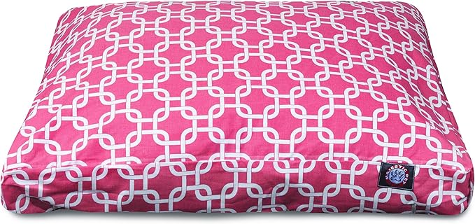 Majestic Pet Shredded Memory Foam Dog Bed Small with Removable Washable Cover – Rectangle Orthopedic Dog Bed–Durable Dog Crate Bed-Flat Dog Bed for Senior Dogs - (27x20) S - Links - Coral
