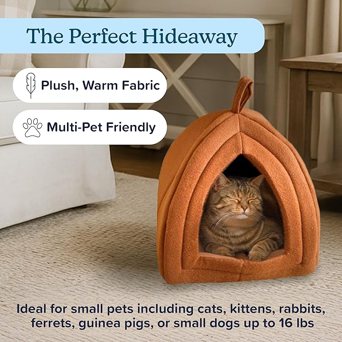 Cat House - Indoor Cat Bed with Removable Foam Cushion - Pet Tent for Kittens, Rabbits, Guinea Pigs, and Other Small Animals by PETMAKER