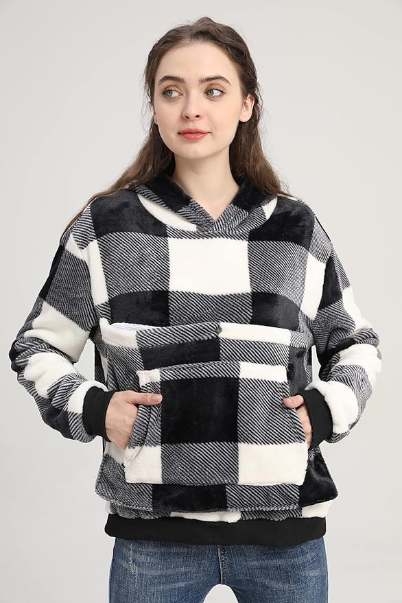 LINYUCHEN Cat Pouch Hoodie Large Pet Pouch Sweatshirt Puppy Kitten Holder Carrier Pullover Tops for Women