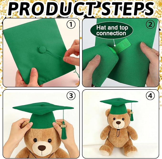 JULMELON Class of 2026 Graduation Cap with Tassel for Pets Cat Graduation Caps Adjustable Mini Black Hat for Small Dogs Cats Graduation Party Celebrations Pet Accessory