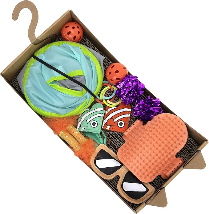 Kitty City Deluxe Cat Toy Box, Brown
