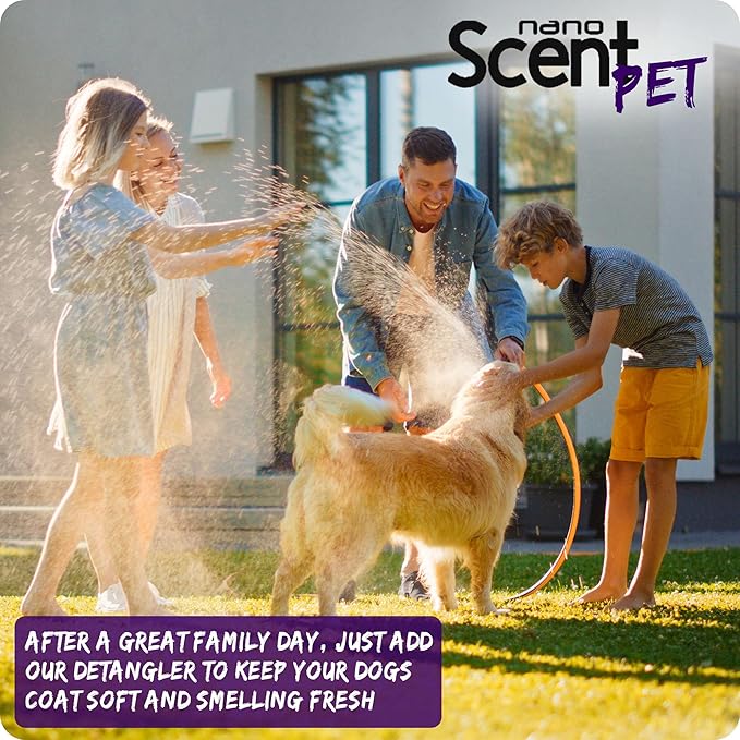 Pet Fur Detangler and Conditioner, Leave-in Conditioner with Long-Lasting Nano Scent for Effortless Grooming and Freshness, Spray After a Bath, Swim, Rain or Snow, Works All Day (50mL)