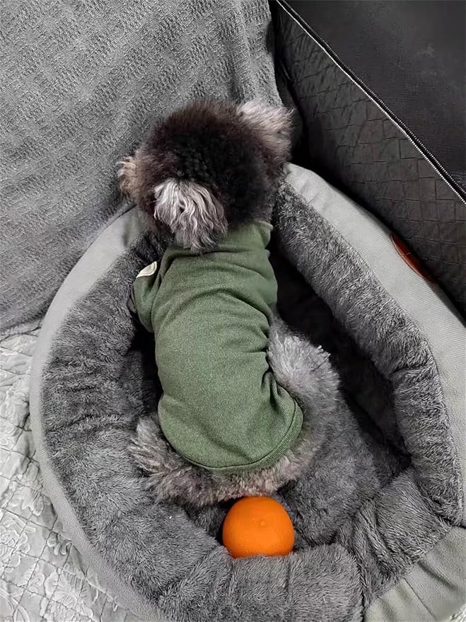Small Dog Sweaters for Dogs Girls Boys, Heart Love Pattern Puppy Clothes, Puppy Pullover Outfit (Dark Green, X-Small)