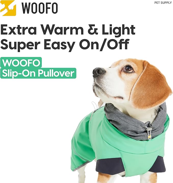 Dog Slip-on Winter Coat, Warm,Lightweight, Adjustable and Easy to Wear for Cold Weather | Waterproof & Windproof Padded Dog Winter Jacket (Winter Green, 2XS)