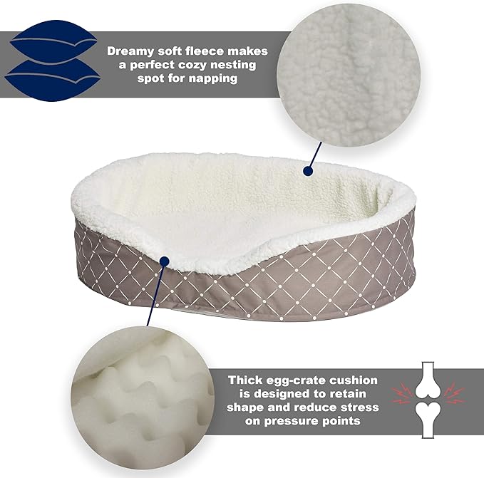 MidWest Homes for Pets CU25MRD Couture Orthopedic Cradle Pet Bed for Dogs & Cats, Small