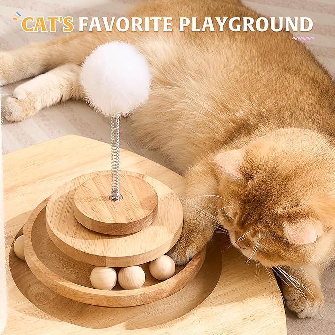 HITTITE Solid Wood Cat Tree Tower, Cat Scratching Post with Bed, 27" Small Cat Tree, Compact Cat Tower with Scratching Pad and Removable Cat Bed, Modern Cat Tower for Indoor Cats Large Adult.
