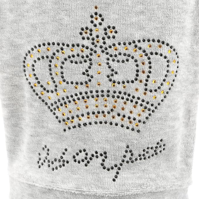 SMALLLEE_LUCKY_STORE Dog Hoodies for Small Dog Girls Rhinestone Crown Doggie Outfits Puppy Pajamas with Leash Hole Stretchy Soft Velvet Clothes 4 Legged Jumpsuit Pet Tracksuit Cat Apparel