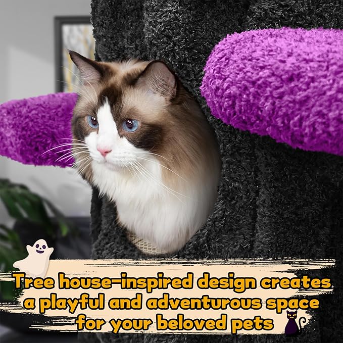 KAMABOKO Super Large Cat Tree for Indoor Cats, 90.5" Tall Cat Tower with Luxury Cat Condo, Cat Tree Tower with Soft Cushion, Scratching Board, Plush Platform＆ Top Perch