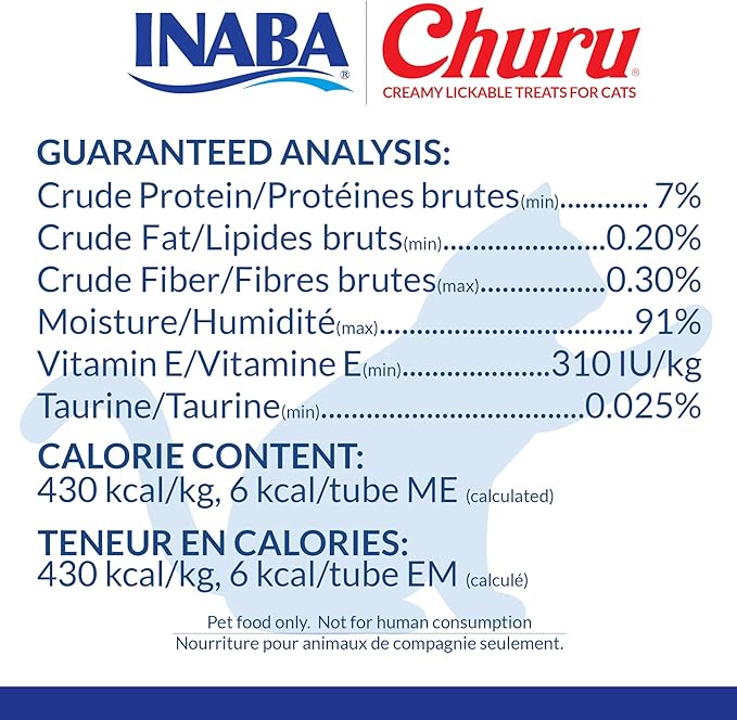 INABA Churu Cat Treats, Lickable, Squeezable Creamy Purée Cat Treat with Green Tea Extract & Taurine, 0.5 Ounces Each Tube, 50 Tubes, Chicken & Seafood Variety