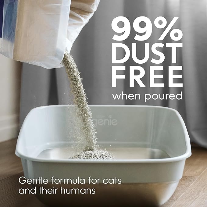Litter Genie Light Unscented Clumping Cat Litter, 18.5 lbs | Natural Clay Cat Litter | Fast-Clumping, Odor Control, Low Dust, Naturally Lighter