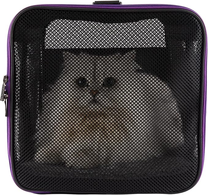 Soft Pet Carrier for Large and Medium Cats, 2 Kitties, Small Dogs. Easy to Get Cat in, Great for Cats that Don't Like Carriers (Black)
