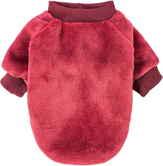 Dog Sweater | 2-Pack Clothes Jackets XXS - XXL for Small Dog Breed (Male & Girl), Super Soft Winter Coats Sweaters for Dogs and Cats, Pet Apparel Outfits (Wine red,Dark Green, X-Small)