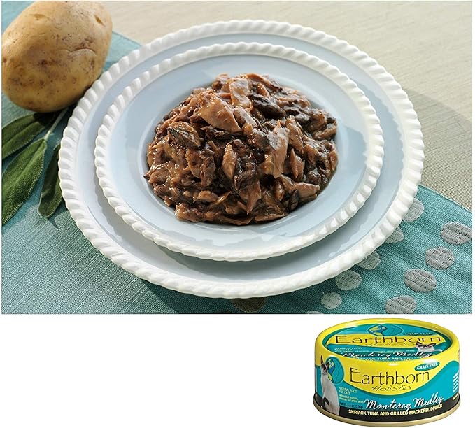 Earthborn Holistic Grain Free Cat Food in 2 Flavors: (5) Harbor Harvest and (5) Monterey Medley (10 Cans Total, 3 Ounces Each)