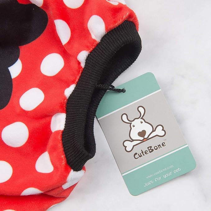 CuteBone Dog Halloween Pajamas Puppy Onesies Small Dogs Soft Pjs Coat Cat Apparel Comfy Pet Christmas Clothes Outfit Doggie Bodysuit P65L