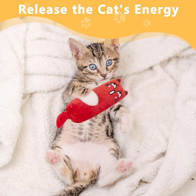5pcs Catnip Toys, Funny cat Toy, bite Resistant cat Toys, Indoor Cartoon cat Toys for cat,cat chew Toy