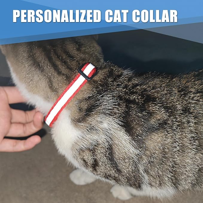 Personalized Cat Collar - 2 Pack Breakaway Reflective Adjustable Collars with Bell & Name Tag for Boy & Girl Kittens,Customized Engraved Nameplate Pet Tag for Cat Collar(Teal)
