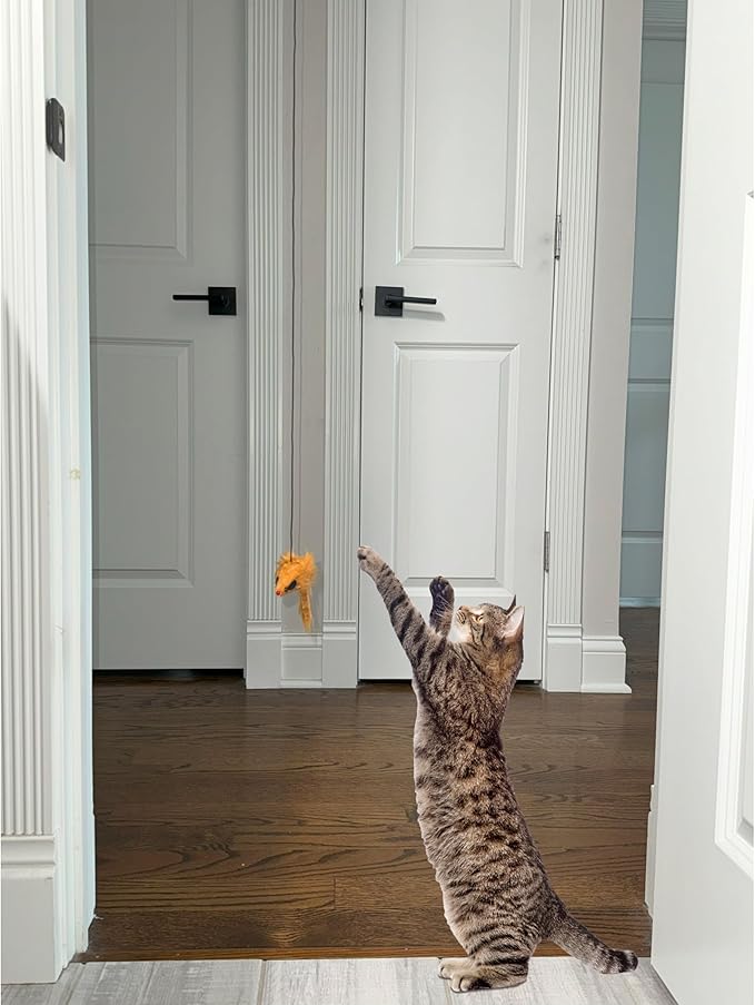 SPOT A-Door-Able Bouncing Mouse Cat Toy - Hanging Rattle & Catnip Interactive Toy, Entertain Cats for Hours, Indulge Natural Hunting Instincts, Provide Mental Stimulation, Suspend From Any Door Frame