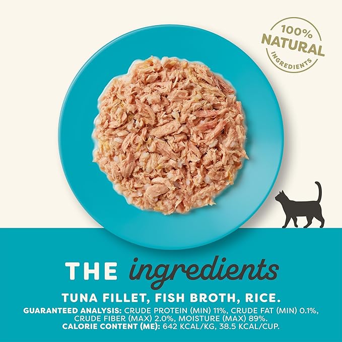 Applaws Natural Wet Cat Food in Broth, Limited and Natural Ingredients, High Protein with No Artificial Additives, Tuna Fillet in Broth (10 x 2.12 oz Easy-Open Cups)