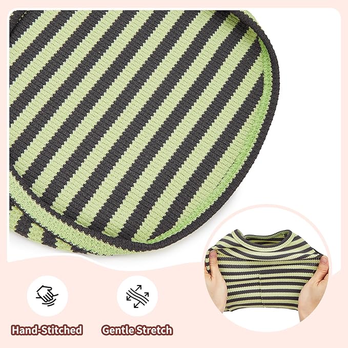 Dog Clothes, Stripe Dogs Shirts for Small & Medium Breeds, Pet Tank Top, Breathable Waffle Fabric Puppy Outfit, Shirt for Chihuahua, Yorkie, Dachshund, Corgi (Forest, XSmall)