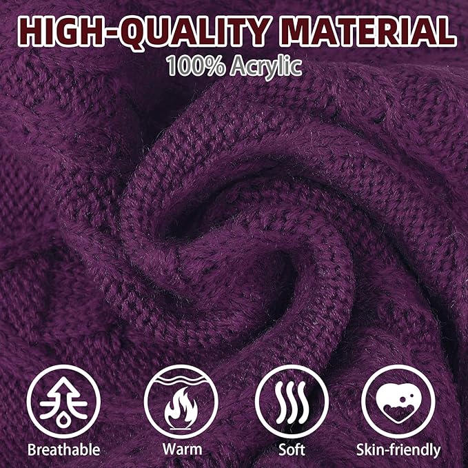 PUPTECK Winter Cat Sweater Coat - Soft Warm Cold Weather Clothes Knitwear for Kittens & Small Dogs Indoor Outdoor Wearing, Knitted Classic for Doggies Kitties Girls Boys, Purple, M