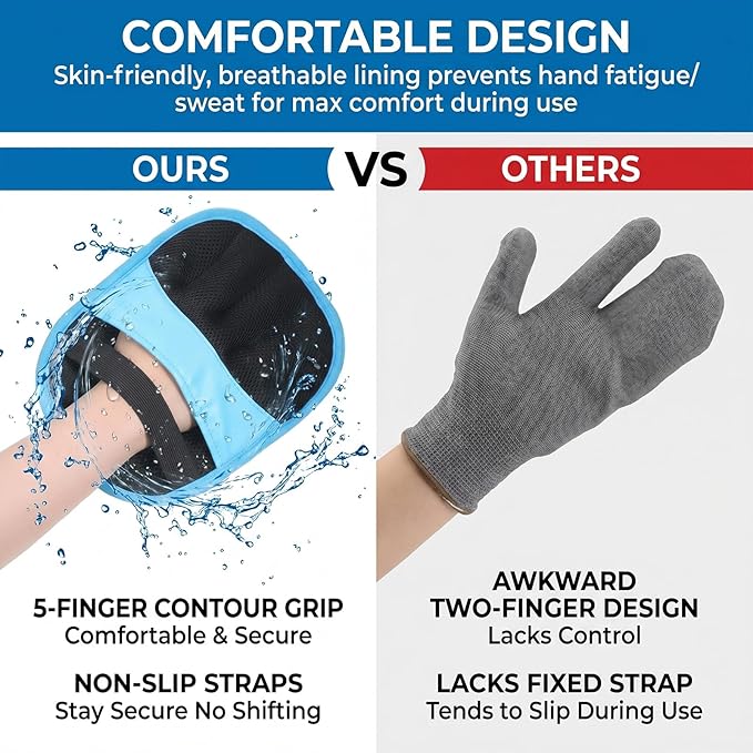 2 PCS Pet Hair Removal Glove for Dogs Cats Reusable Five-Finger Pet Hair Removal Tool Electrostatic Magic Brush Pets Grooming Supplies for Laundry Furniture Couch Carpet Car Seat Home Travel