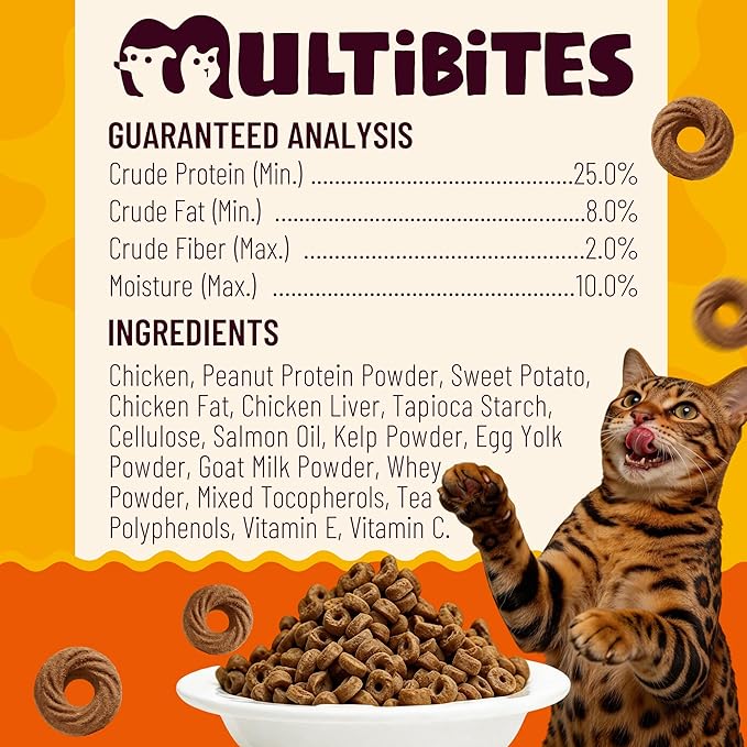 Crunchy Chicken Cat Treats – Healthy Biscuits with Chicken Liver, Salmon Oil, Vitamin C - Dental Care & Training Snacks for Indoor Cats (9 oz)