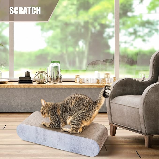 Cat Scratcher, Cardboard Lounge Bed, Bone Shape Design, Recyclable Corrugated Scratching Pad, Stable and Durable, Furniture Protector, Reversible