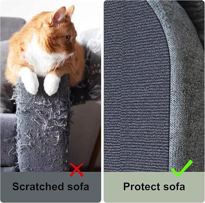 Cat Scratch Couch Furniture Protector, Adhesive Cat Scratch Pad Deterrent for Furniture, DIY Climbing Cat Scratcher Couch Protector from Cat Claws Scratching for Indoor (Grey, 39.3x15.8Inch)